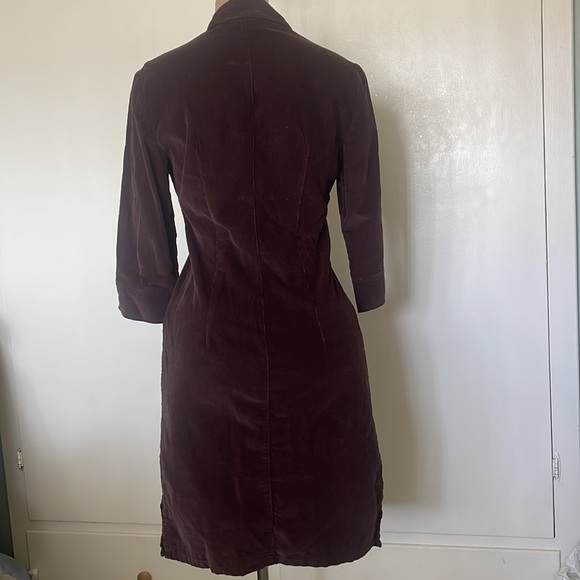 JEANOLOGY Corduroy Brown color, buttons closing front Womens midi DRESS size 8 - Picture 6 of 16